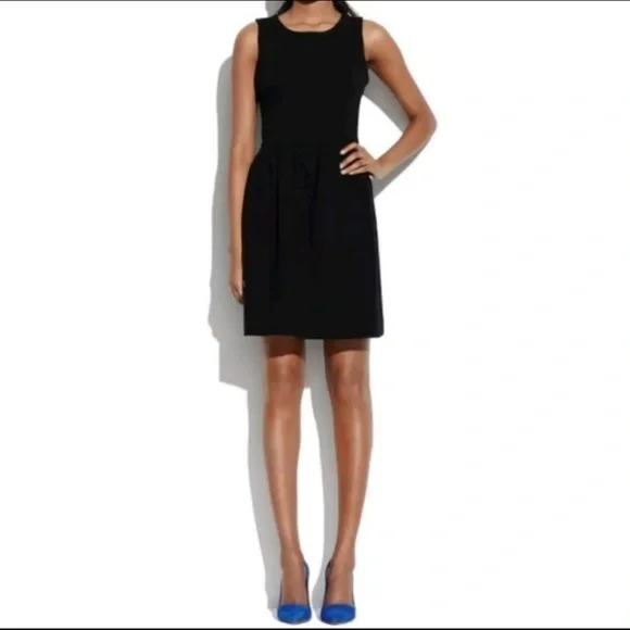 Madewell Black Afternoon Dress Fit and Flare Skater Size L